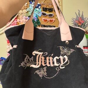 Juicy Couture Black Tote with Pink Handles